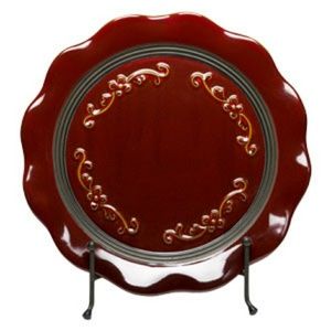 Scentsy Roma Decorative Burgundy Plate